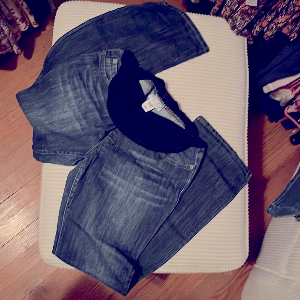 Liz Lange, maternity full length, dark wash, bootcut jeans, size 4